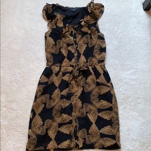 Banana Republic Black & Brown Butterfly Dress- 4P